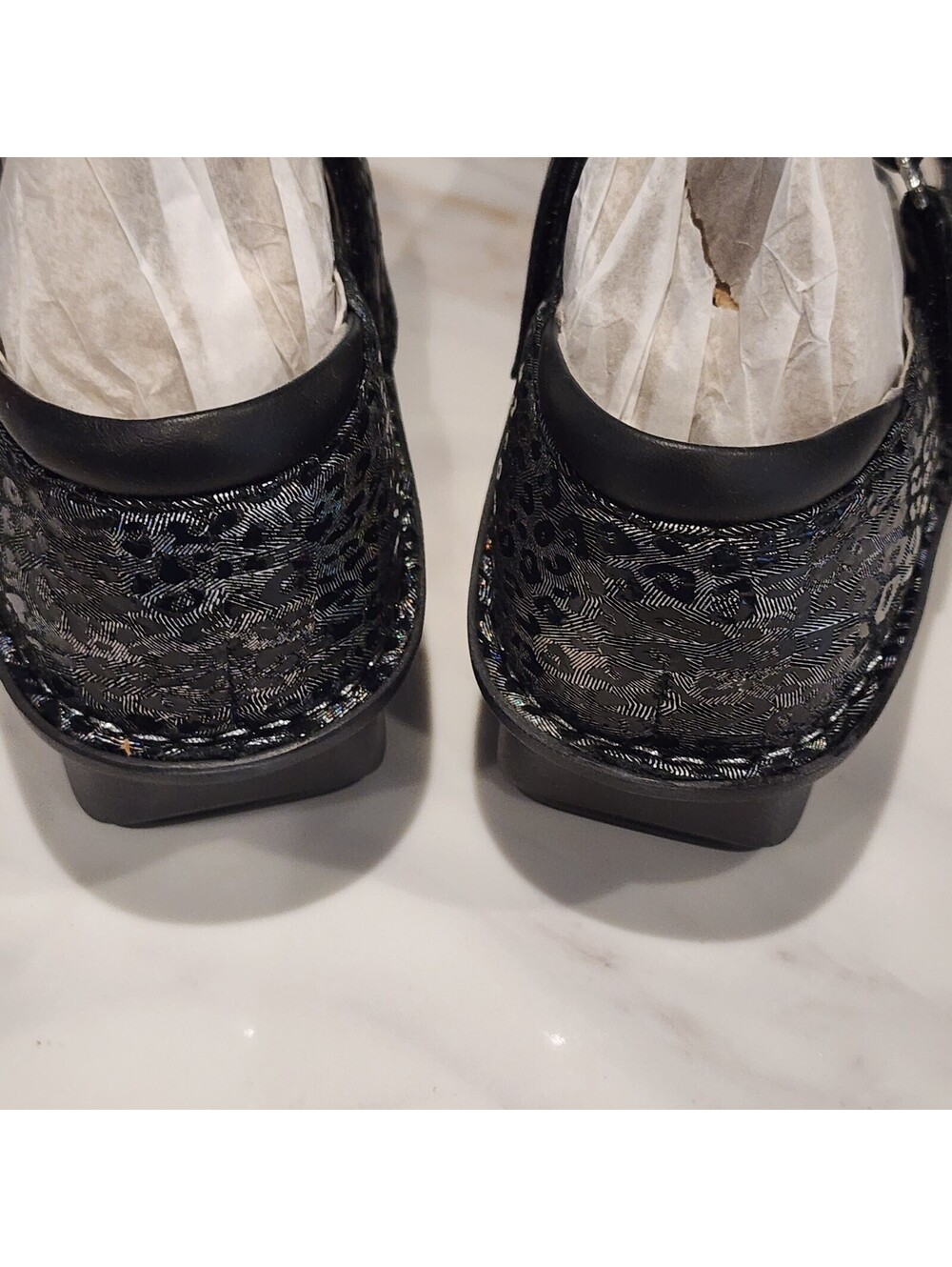 NIB Alegria Belle Wilder Mary Jane Shoes Black Multi Leather 8–8.5 - Picture 3 of 7